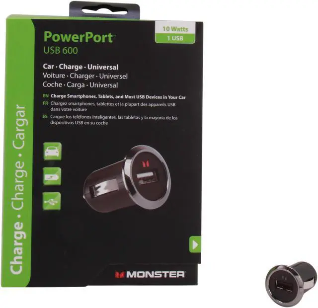 Alt view image 5 of 5 - Monster Car Charger PowerPlug USB 600