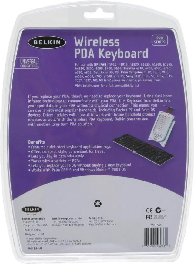 Alt view image 2 of 2 - BELKIN F8U1500 Wireless PDA Keyboard
