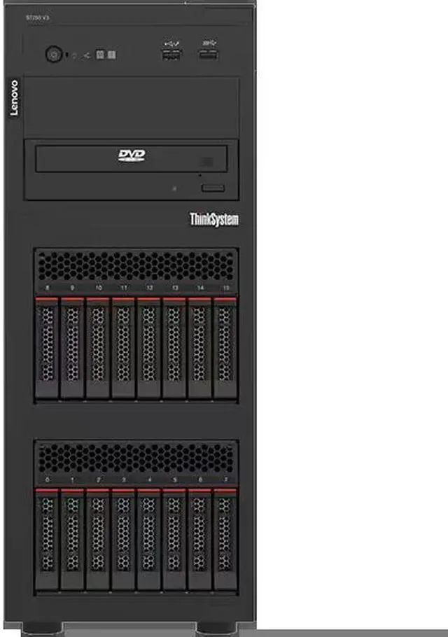 Main image of Lenovo ThinkSystem ST250 V3 7DCEA01VNA Tower Server - 1 x Intel Xeon E-2488 3.20 GHz - 16 GB RAM - Serial ATA/600 Controller - Intel C266 Chip - 1 Processor Support - 128 GB RAM Support -(7DCEA01VNA)