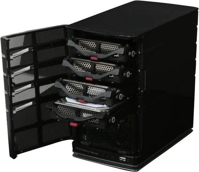 Alt view image 4 of 7 - HP MediaSmart EX490, Windows Home Server w/ Intel Celeron 2.2 Ghz 2GB DDR2 1TB HDD installed (three open bay), 4 USB & 1 eSATA expansion ports , Mac Compatible, TiVO support