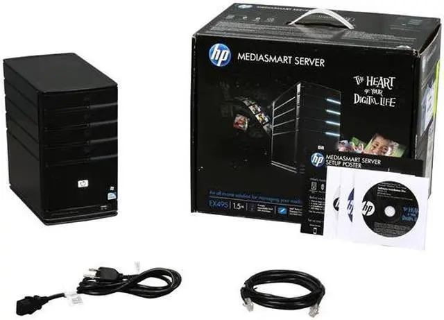 Alt view image 5 of 5 - HP MediaSmart EX495, Windows Home Server w/ Intel Pentium Dual Core 2.5 Ghz 64-bit 2GB DDR2 1.5TB HDD installed (three open bay), 4 USB & 1 eSATA expansion ports , Mac Compatible, TiVO support