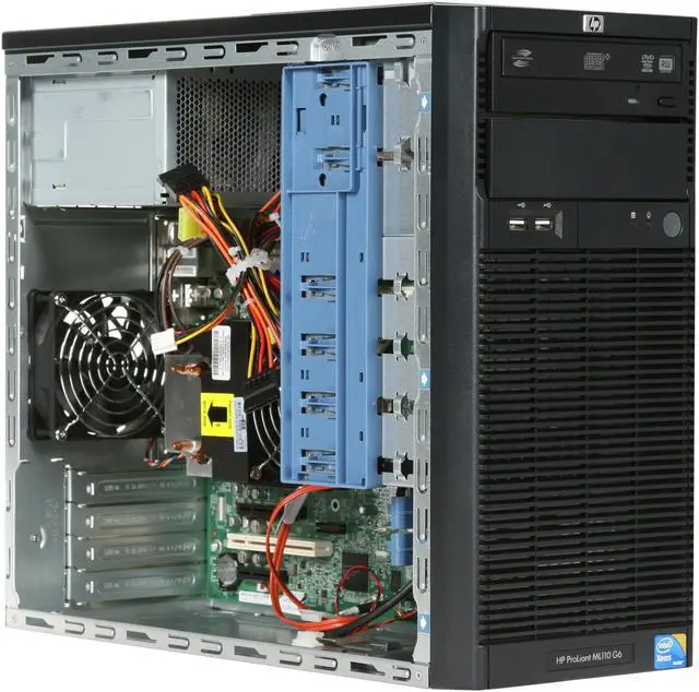 Alt view image 7 of 9 - HP ProLiant ML110 G6 Tower Intel X3440 2.53GHz 2GB Memory w/ DVD ROM & 250GB HDD installed (578929-005) Intel Xeon X3440 (4 core, 2.53 GHz) 2GB DDR3 250GB Non-hot-plug LFF 578929-005