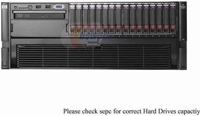 Main image of HP ProLiant DL580 G5 Rack 4 x 6-Core Intel Xeon E7450 2.40GHz 8GB DDR2 Rack Server 4 x 6-Core Intel Xeon E7450 Processor 2.40GHz 8GB PC2-5300 DDR2 487363-001