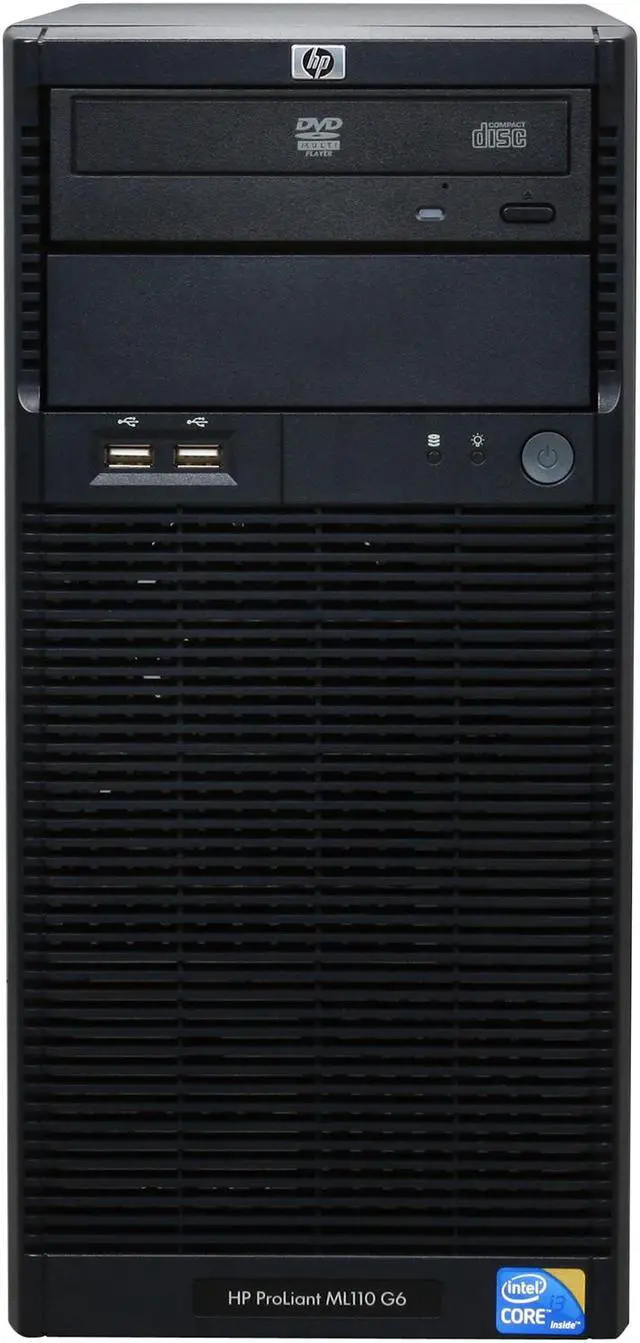 Alt view image 2 of 9 - HP ProLiant ML110 G6 Server System Intel Core i3-530 1GB Memory 160GB HDD 300W PS (597556-005)