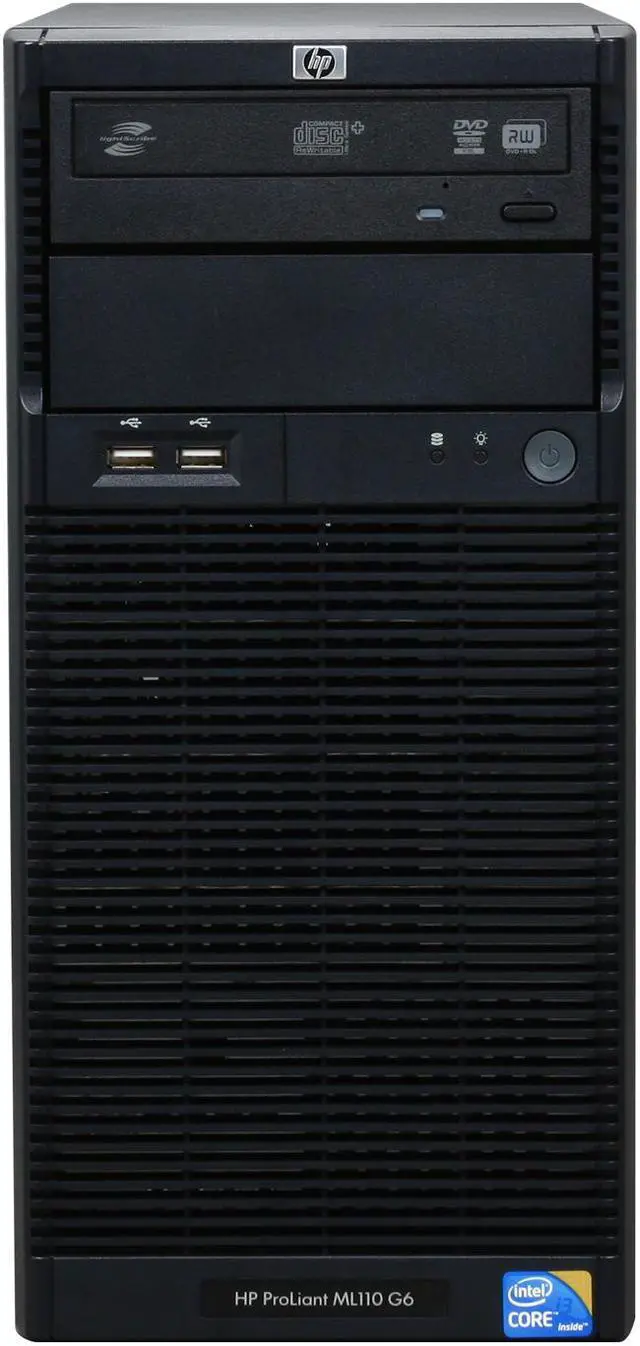 Alt view image 2 of 9 - HP ProLiant ML110 G6 Tower Server System Intel Core i3-540 (2 core, 3.06 GHz) 2GB DDR3 250GB LFF 597557-005
