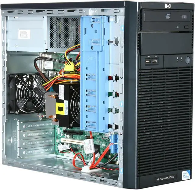 Alt view image 6 of 8 - HP ProLiant ML110 G6 Tower Intel Pentium G6950 2.80 GHz 2GB DDR3 160GB HDD 300W PS Server Intel Pentium G6950 (2 core, 2.80 GHz) 2GB DDR3 1 x 160GB 506666-001