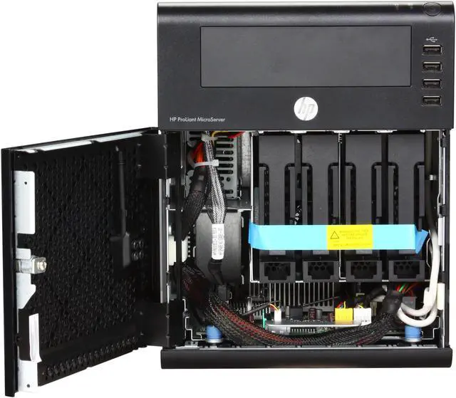 Alt view image 2 of 6 - HP ProLiant Ultra Micro Tower MicroServer System AMD Athlon II NEO N36L 1.3 GHz 1GB PC3-10600E DDR3 1 x 250GB Non-hot plug LFF SATA 633724-001
