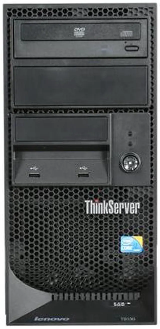 Alt view image 2 of 9 - Lenovo ThinkServer TS130 Tower Server System Intel Xeon E3-1235 3.2GHz 4C/8T 4GB (1 x 4GB) DDR3 No Hard Drive 110520U