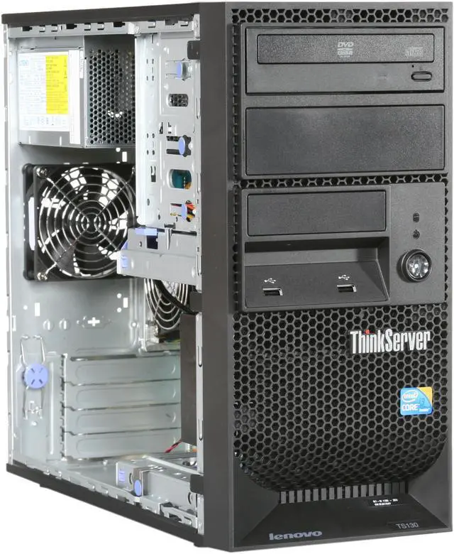 Alt view image 7 of 9 - Lenovo ThinkServer TS130 Tower Server System Intel Xeon E3-1235 3.2GHz 4C/8T 4GB (1 x 4GB) DDR3 No Hard Drive 110520U