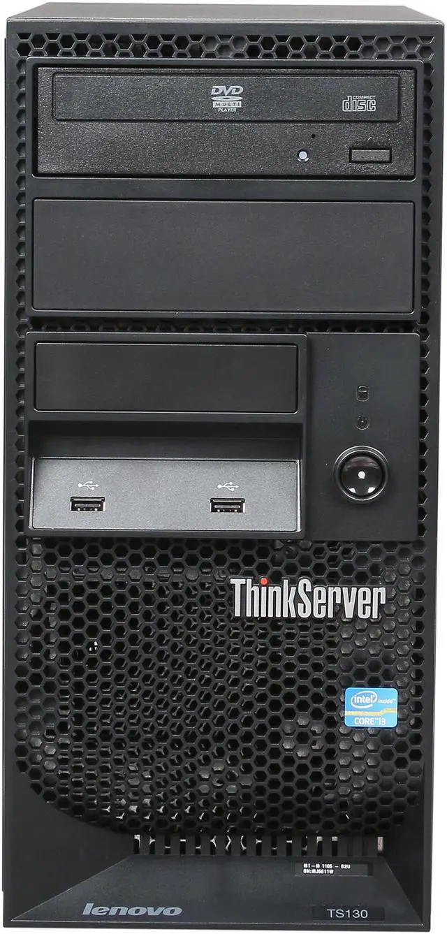 Alt view image 2 of 9 - Lenovo ThinkServer TS130 Tower Server System Intel Core i3-3220 3.3GHz 2C/4T 4GB No Hard Drive 1105B2U
