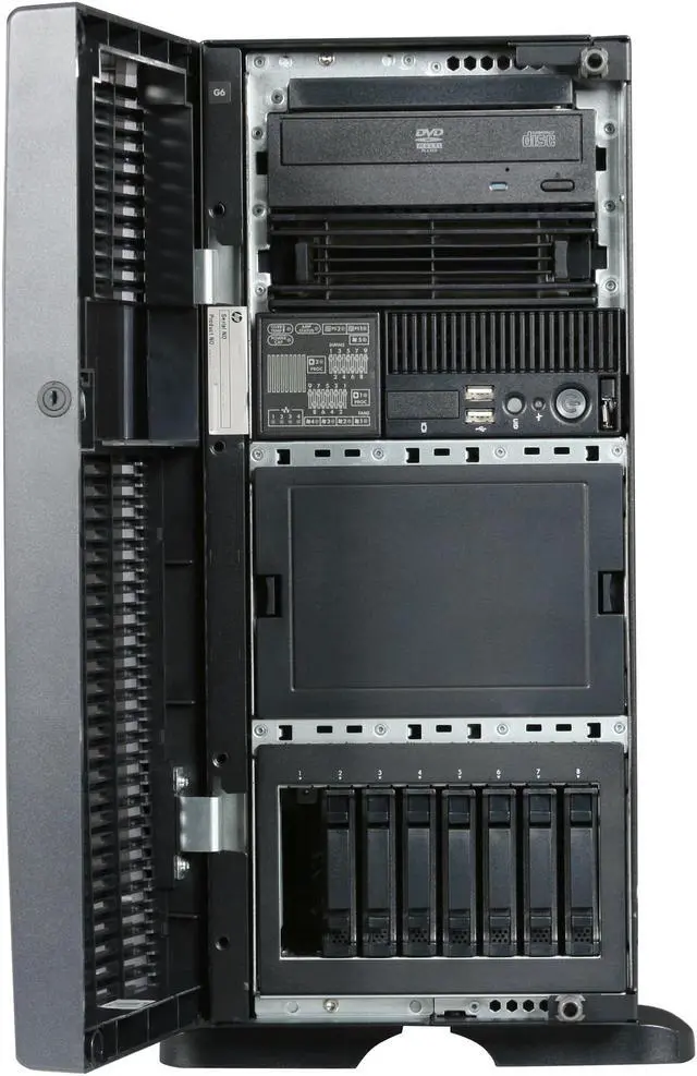 Alt view image 2 of 9 - HP ProLiant ML370 G6 Tower Server System Intel Xeon E5649 2.53GHz 6C/12T 6GB (3 x 2GB) DDR3 No Hard Drive 625589-001