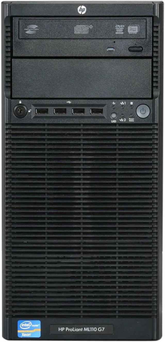 Alt view image 2 of 9 - HP ProLiant ML110 G7 Micro ATX Tower (4U) Server System Intel Xeon E3-1220 3.10GHz 4C/4T 2GB DDR3 No Hard Drive 639259-005