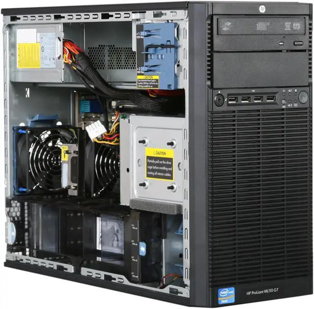 Alt view image 7 of 9 - HP ProLiant ML110 G7 Micro ATX Tower (4U) Server System Intel Xeon E3-1220 3.10GHz 4C/4T 2GB DDR3 No Hard Drive 639259-005