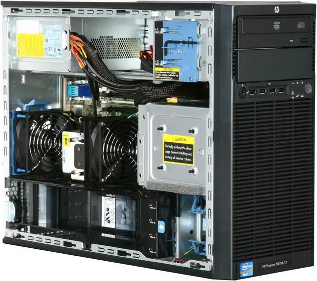 Alt view image 7 of 9 - HP ProLiant ML110 G7 Server System E3-1220 1P 2GB Unbuffered ECC RAM Non-Hot Plug 250GB HDD installed 350W PS (626474-001)