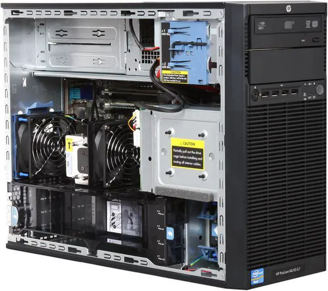 Alt view image 7 of 9 - HP ProLiant ML110 G7 Tower Server System Intel Xeon E3-1240 3.3GHz 4-Core/8-Thread 4GB (2 x 2GB) No Hard Drive 626475-001