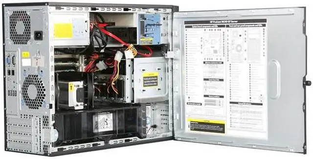 Alt view image 5 of 9 - HP ProLiant ML110 G7 Tower Server System Intel Core i3 2120 3.3GHz 2C/4T 2GB DDR3 1 x LFF SATA 250GB HDD 664723-S01