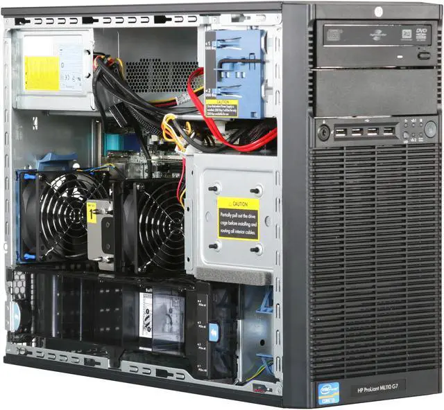 Alt view image 7 of 9 - HP ProLiant ML110 G7 Tower Server System Intel Core i3 2120 3.3GHz 2C/4T 2GB DDR3 1 x LFF SATA 250GB HDD 664723-S01