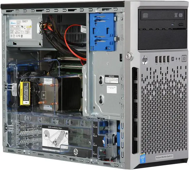 Alt view image 7 of 9 - HP ProLiant ML310e Gen8 v2 E3-1220v3 1P 4GB NHP 4 LFF 350W PS Server Smart Buy 724977-S01