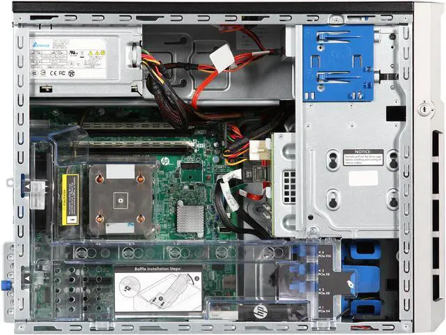 Alt view image 7 of 9 - HP ProLiant ML310e Gen8 Micro Tower Server System Intel Xeon E3-1230 v3 3.3 GHz 4C/8T 2 x 4GB DDR3 No Hard Drive 736661-S01
