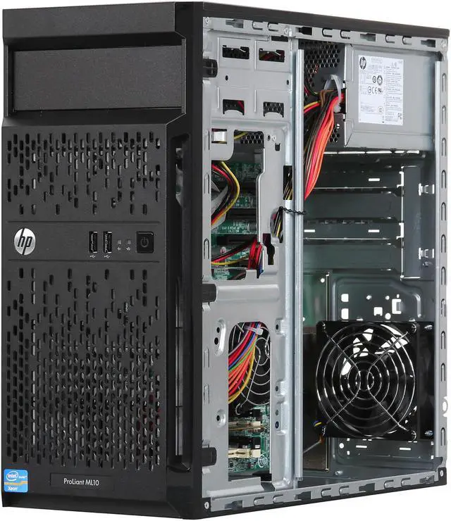 Alt view image 7 of 9 - HP ProLiant ML10 Tower Server System Intel Xeon E3-1220 v2 (4 core, 3.1 GHz, 8MB, 69W) 2GB Single Rank x8 PC3-12800E Memory 737649-S01