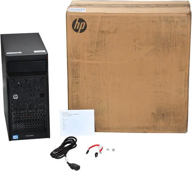 Alt view image 9 of 9 - HP ProLiant ML10 Tower Server System Intel Xeon E3-1220 v2 (4 core, 3.1 GHz, 8MB, 69W) 2GB Single Rank x8 PC3-12800E Memory 737649-S01