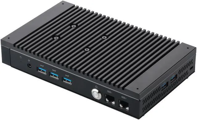 Alt view image 3 of 5 - Ultraslim computer with 12th Gen Intel® Core™ processors, fan-less chassis for 15W CPU, 4K triple-display support, dual LAN, dual COM ports, PCIe® Gen 4 SSD, WiFi 6E, 50°C operational ambient temperature