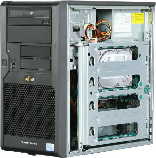Alt view image 7 of 9 - Fujitsu PRIMERGY TX100 S2 Tower Server System Intel Core i3 540 3.06GHz 4GB ECC (2 x 2GB) 250G SATA II 3.5" 7200RPM VFY:T1002SX260US