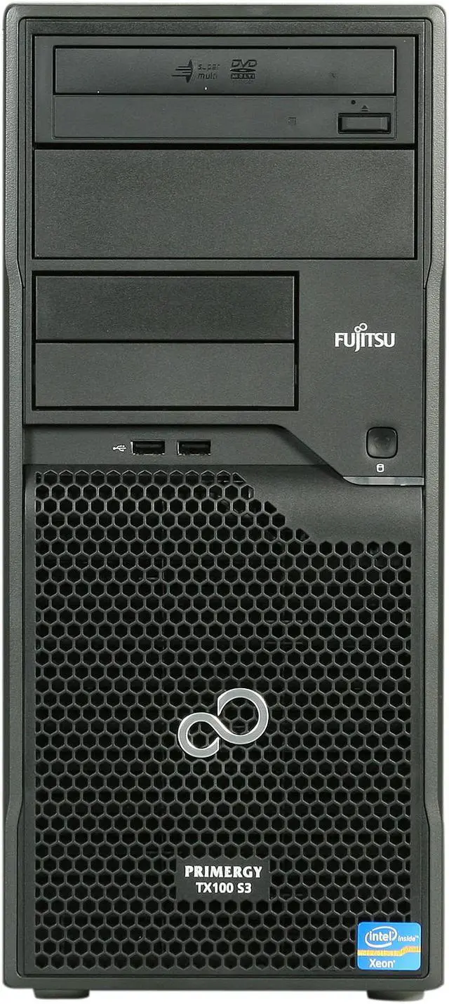 Alt view image 2 of 9 - Fujitsu PRIMERGY TX100 S3 Tower Server System Intel Xeon E3-1220 3.1GHz 4C/4T 4GB DDR3 2 x 500GB SATA HD 6G 3.5" 7.2k VFY:T1003SF010US