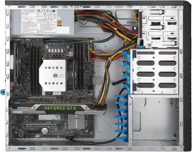 Alt view image 3 of 4 - SUPERMICRO SuperWorkstation Mid-tower Server System Intel Xeon 128GB DDR4 2666 5039A-I-OTO-41