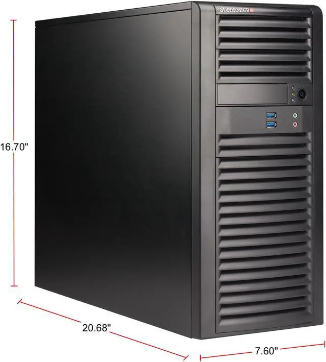 Alt view image 2 of 4 - SUPERMICRO SuperWorkstation Mid-tower Server System Intel Xeon 128GB DDR4 2666 5039A-I-OTO-41