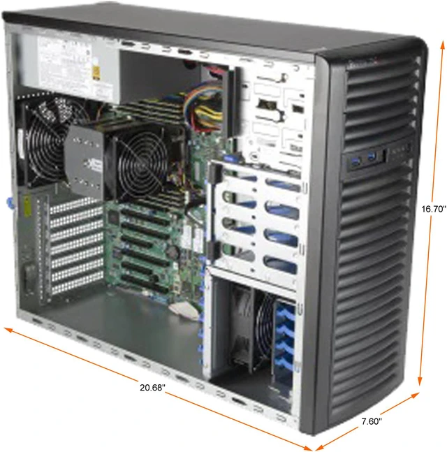 Alt view image 2 of 2 - SUPERMICRO AS-3014TS-i Mid-Tower Server System Socket SP3 DDR4 3200