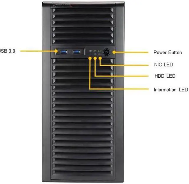 Alt view image 2 of 3 - SUPERMICRO Mid-tower Server System AMD EPYC 7002/7003 Series 128GB DDR4 3200 3.84TB Hard Drive (Installed) Windows 10 Pro 64-bit License with Installation DVD AS-3014TS-I-73X-128