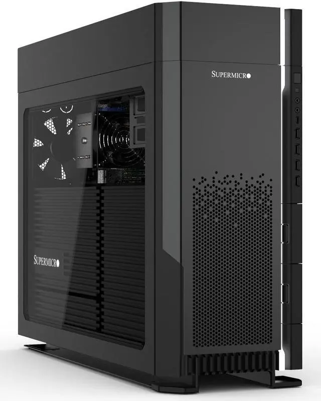 Main image of SUPERMICRO GPU/CAD 3D Design Workstation, AMD Threadripper PRO 5975WX 32-Core/64-Thread - 960GB NVMe - 128GB (4x32GB)DDR4 Memory (RDIMM) - 2000 Watt Platinum Power –NVIDIA RTX A6000 – Windows 10 Pro