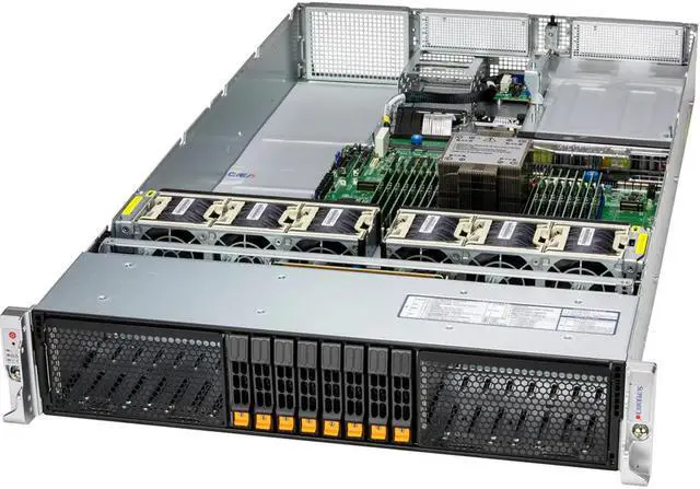 Main image of Supermicro Hyper SuperServer SYS-212H-TN, 2U UP Hyper with 8 hot-swap 2.5” NVMe/SAS/SATA bays and up to 3 PCIe 5.0 + 1 PCIe 5.0 AIOM slots.Complete System Only