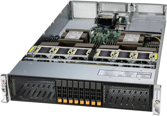 Main image of Supermicro Hyper SuperServer SYS-222HA-TN, 2U Hyper with 8 hot-swap 2.5" NVMe/SAS/SATA bays and 4 PCIe 5.0 x16 slots + up to 2 PCIe 5.0 x16 AIOM slots, Complete System Only.