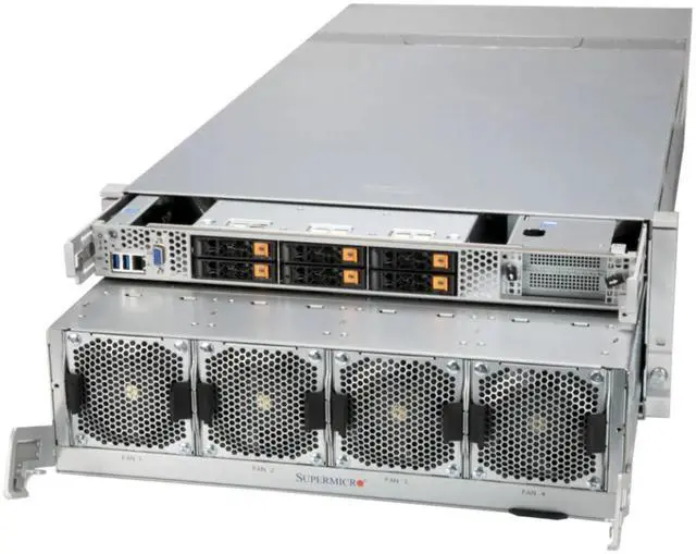 Main image of Supermicro AI GPU server, NVIDIA 8 HGX A100 80GB GPU, Dual AMD Milan 7543 32-Core/64-Threads,1 TB DDR4-3200 Memory, 960GB M.2 SSD, 3 years Manufacturer's warranty.