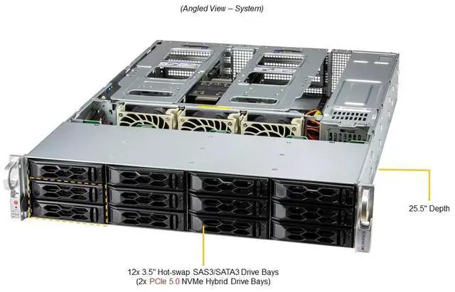 Alt view image 2 of 6 - Supermicro UP SuperServer (SYS-521C-NR-G1)