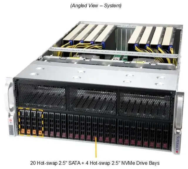 Alt view image 2 of 6 - Supermicro GPU A+ Server (AS -4125GS-TNRT-G1)