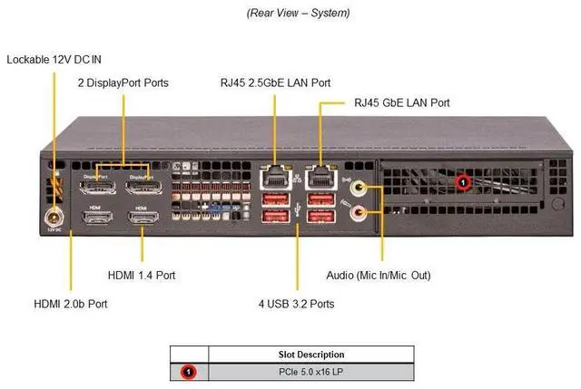 Alt view image 2 of 3 - Supermicro Gold Series Edge Server (SYS-E300-13AD-02-G1)