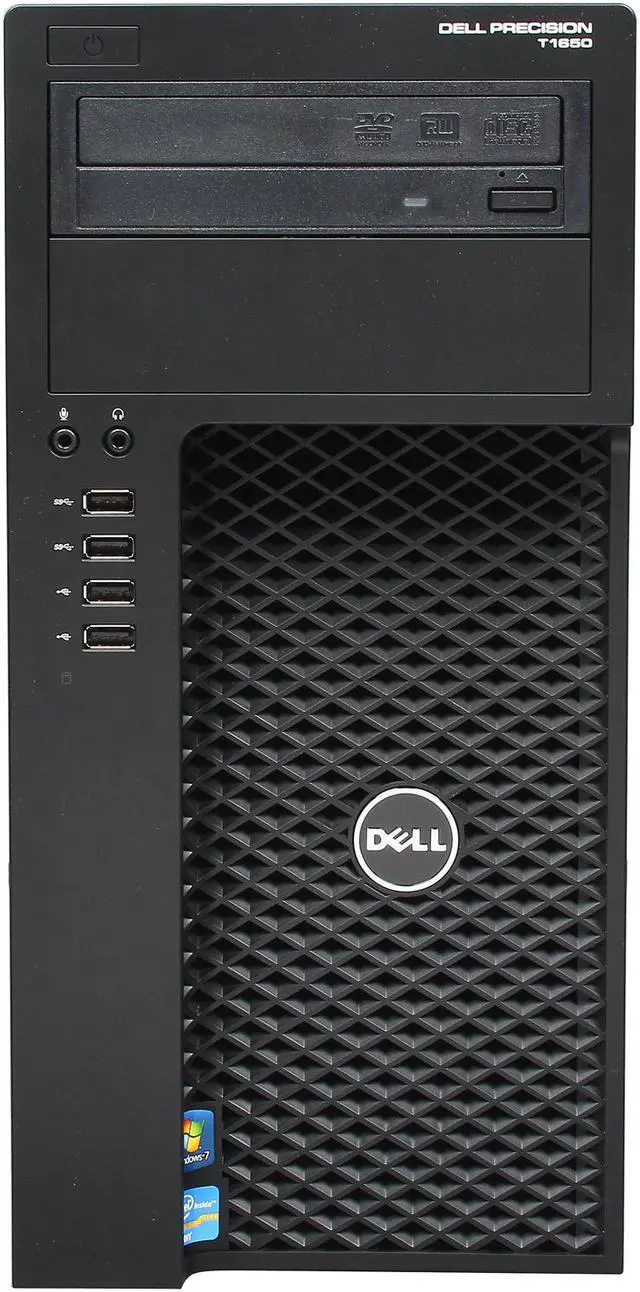 Alt view image 2 of 9 - DELL Precision T1650 Mini-tower Workstation Intel Xeon E3-1240V2 3.4GHz 4C/8T 8GB DDR3 1TB 7200 RPM 3.5" SATA 6Gb/s Windows 7 Pro 64-bit 469-3188