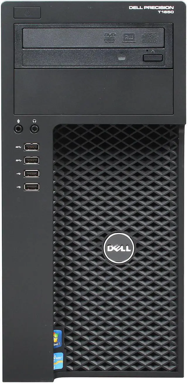 Alt view image 2 of 9 - DELL Precision T1650 Mini-tower Workstation Intel Xeon E3-1220V2 3.1GHz 4C/4T 4GB DDR3 500GB 7200 RPM 3.5" SATA 6Gb/s Windows 7 Pro 64-bit 469-3189