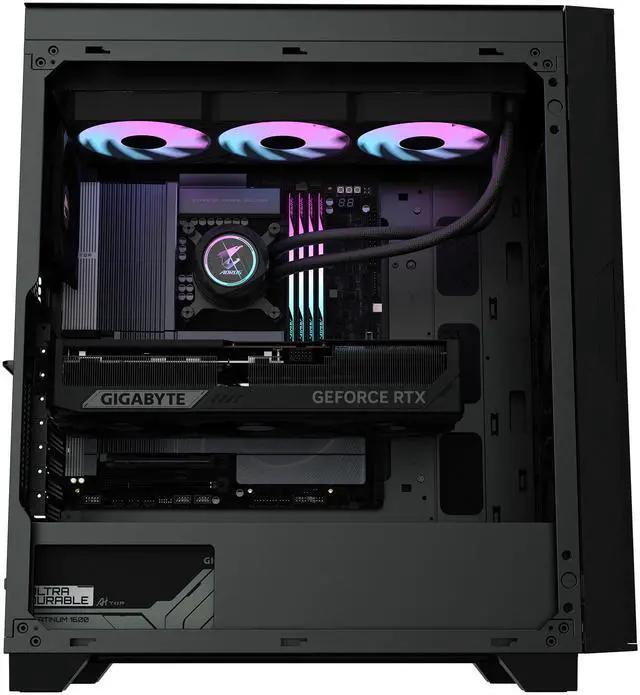 Alt view image 2 of 8 - GIGABYTE AI TOP 100 Z890 Desktop PC, Intel Core Ultra 9 285K, GIGABYTE RTX 5090, 128GB DDR5, 2TB + 320GB SSD, Windows 11 Pro, Black