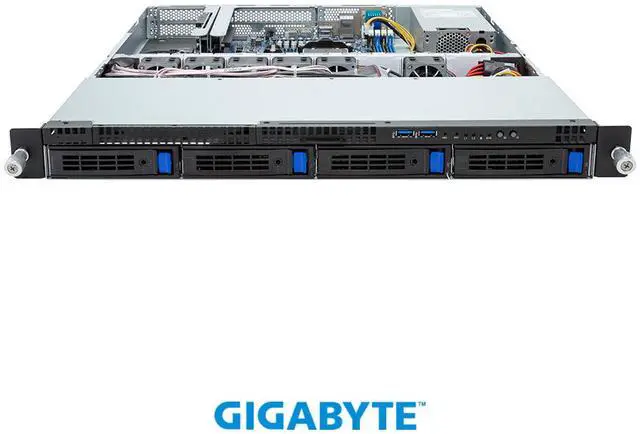 Alt view image 2 of 4 - GIGABYTE R123-C00-AA01-L1002 Server System, AMD Ryzen 9950X, 16-Core/32-Threads, 64 GB DDR5-4800 Memory, 960GB M.2 SSD, 2x 10GB NIC, 2 x Gen5 NVMe - 2280/22110 adapter cards
