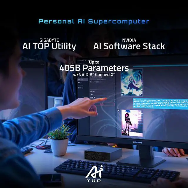 Alt view image 4 of 14 - GIGABYTE AI TOP ATOM Personal AI Supercomputer, Arm Cortex-X295 + Cortex A725, NVIDIA Blackwell Architecture, 128GB LPDDR5X, 4TB PCIe 4.0 NVMe SSD, NVIDIA DGX OS, Black
