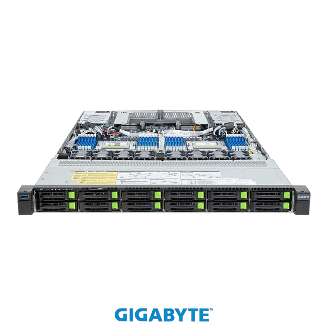 Alt view image 2 of 4 - GIGABYTE R183-Z94-ACV1-L1002 Server system, Dual AMD EPYC 9454, 48-core/96-Threads, 8* 64GB DDR5 Memory, 2*960GB SSD, 2*3840GB SSD.