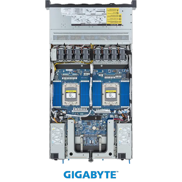 Alt view image 4 of 4 - GIGABYTE R183-Z94-ACV1-L1002 Server system, Dual AMD EPYC 9454, 48-core/96-Threads, 8* 64GB DDR5 Memory, 2*960GB SSD, 2*3840GB SSD.