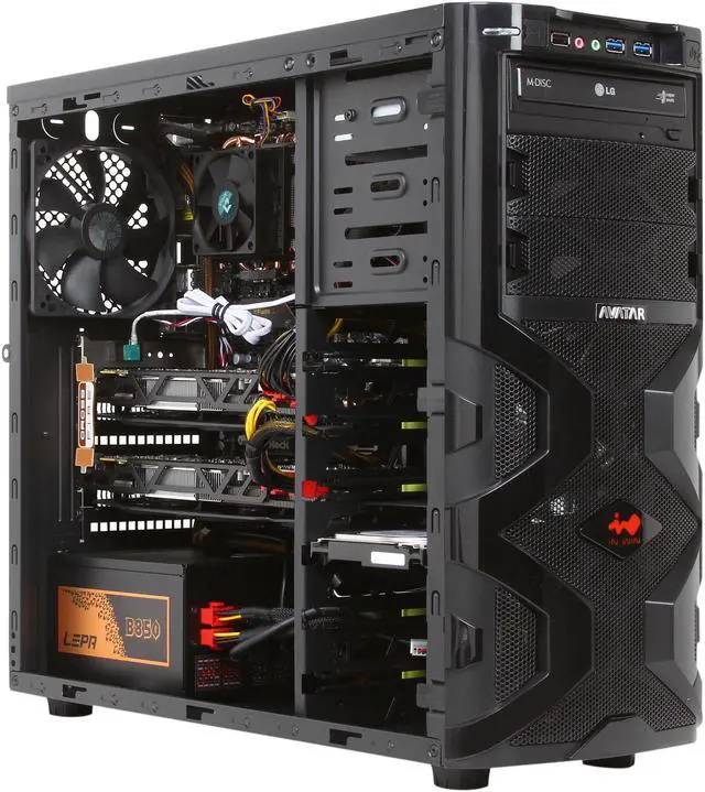 Alt view image 7 of 9 - Avatar GPU Tower System AMD FX-6300 3.5 GHz 8GB DDR3 1600 1TB 7200RPM Windows 8.1 64-bit