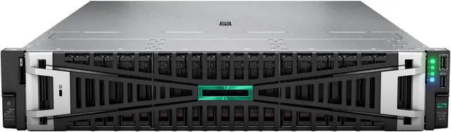 Main image of HPE ProLiant DL385 Gen11 server with two AMD EPYC™ 9354 Processors, 384 GB (24x16 GB) Single Rank Memory, 1HPE NS204i-u Gen11 NVMe Hot Plug Boot Optimized Storage Device, support for drives P77251-005