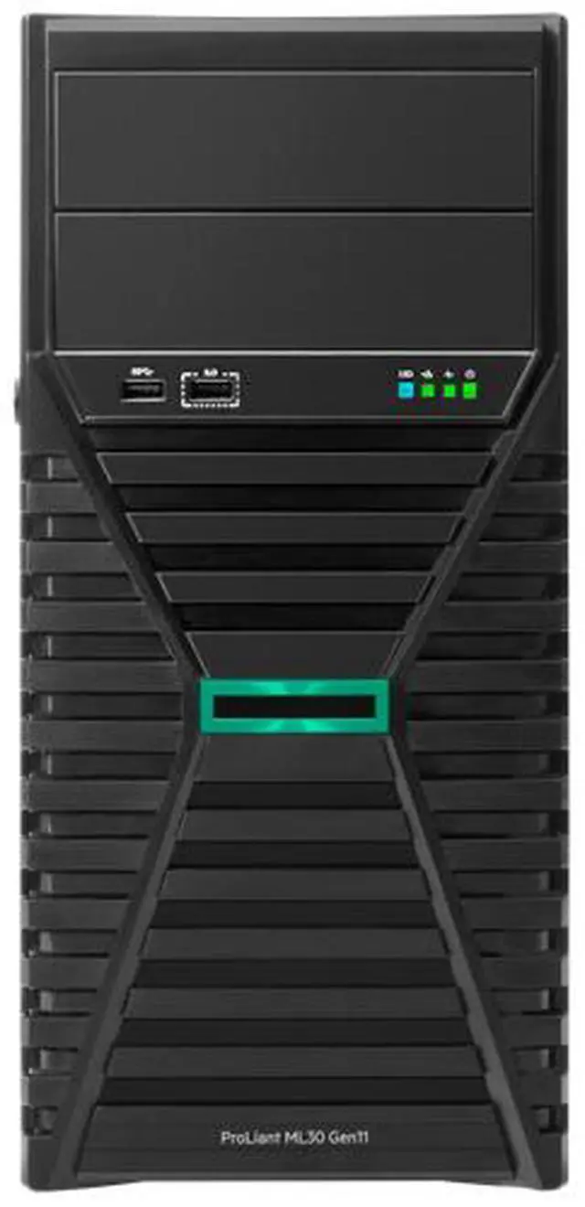 Alt view image 2 of 5 - HPE ProLiant ML30 Gen11 6325P 3.5GHz 4-Core 1P 1x32GB 8SFF MR216i-p 1GbE 2x960GB SATA SSD 2x500W PS Tower Server