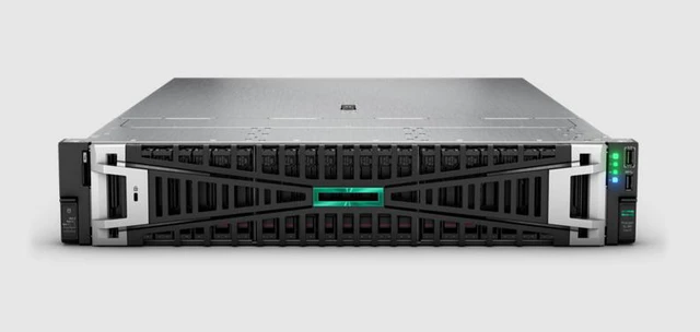 Main image of HPE ProLiant DL385 Gen11 9124 3.0GHz 16-Core 1P 2x32GB-R 8SFF MR408i-o BCM5719 1GbE 2x480GB SATA SSD 2x800W PS Rack Server - P86277-005